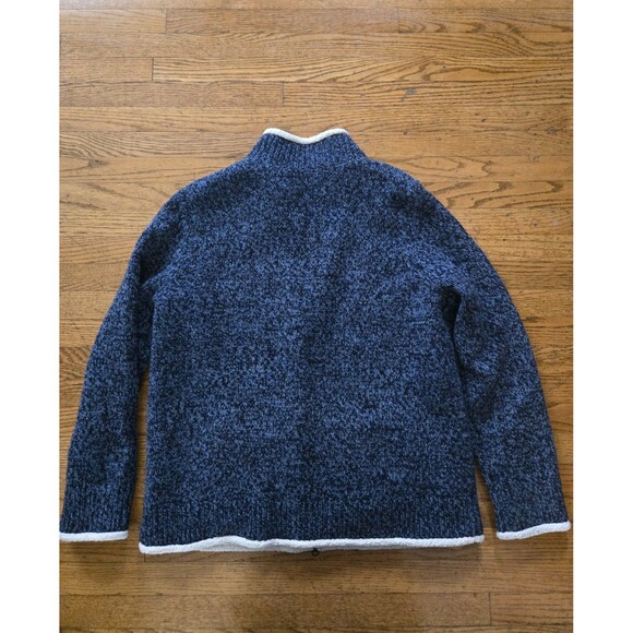 L.L. Bean Lambs Wool Sherpa Lined Zip Up Sweater Jacket Women's Size XL - Picture 2 of 7